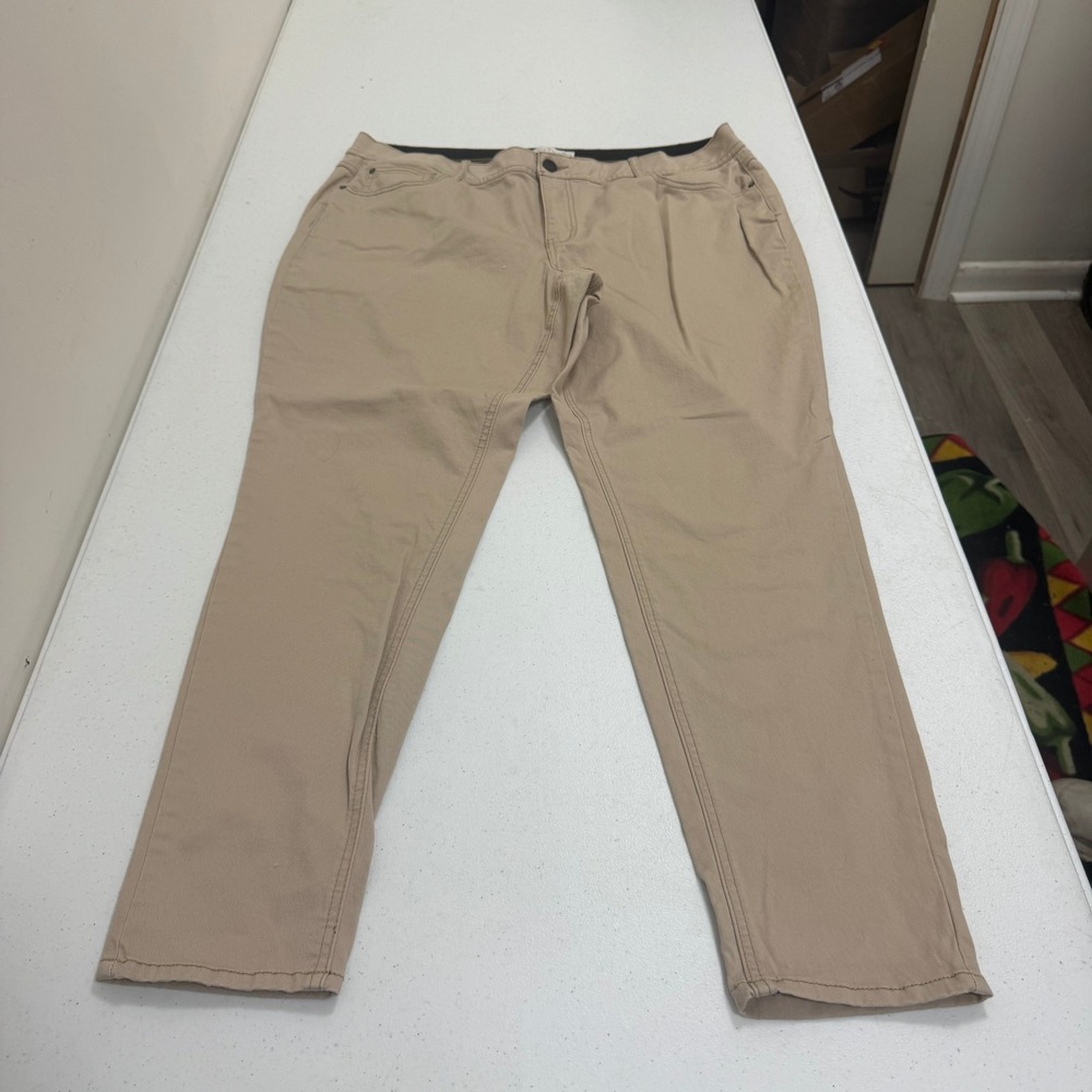 Est. 1946 Denim Womens Khaki Classic Straight Leg Pants Plus Size 20W Tan 4179